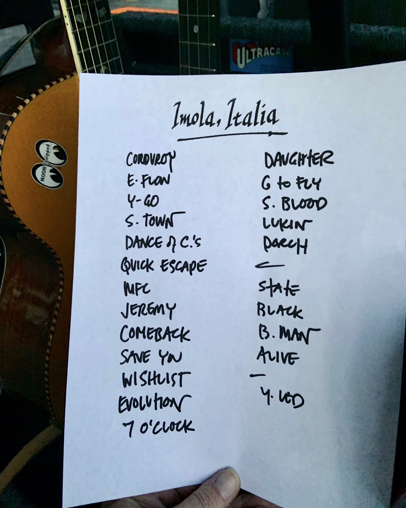 PJ Imola 2022 setlist