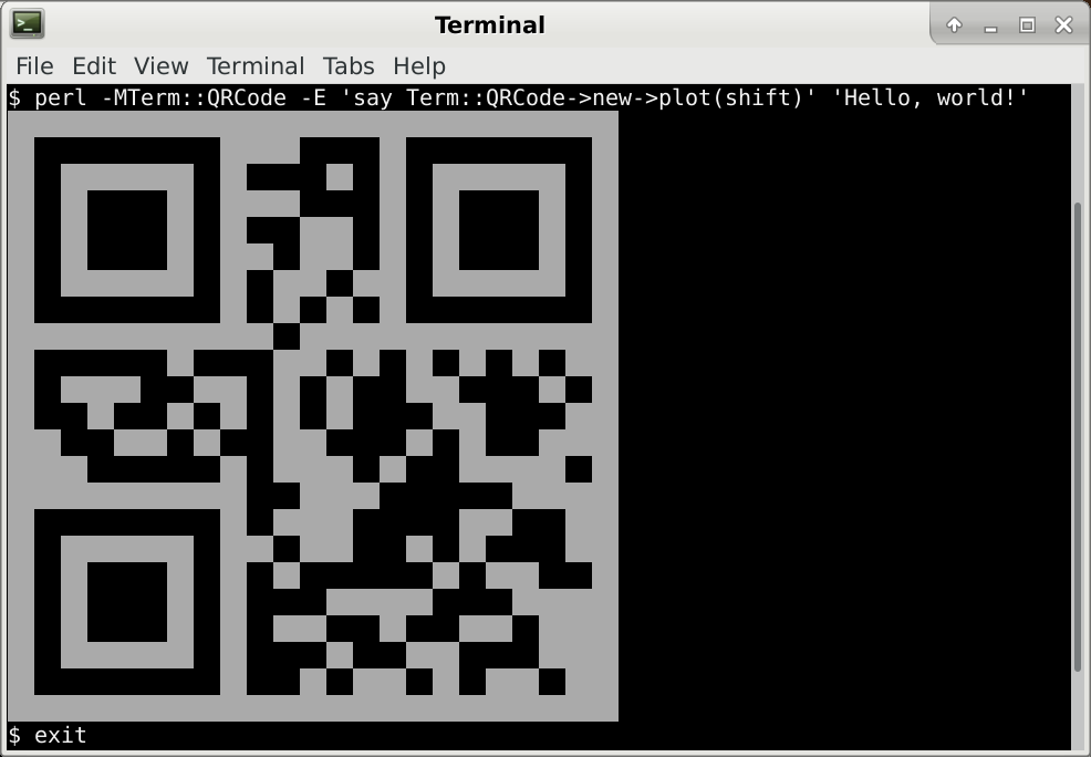 Term::QRCode example